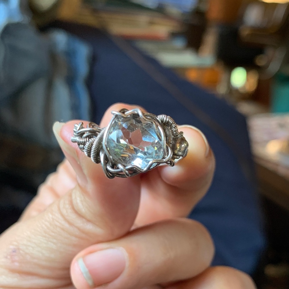 Clear Topaz Sterling‎ silver Ring